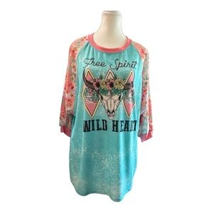 Southern Stitch “Free Spirit Wild Heart” Graphic Tee - Size XL